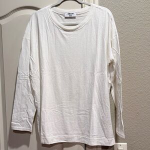 NWOT Double Zero off white side split long sleeve tee